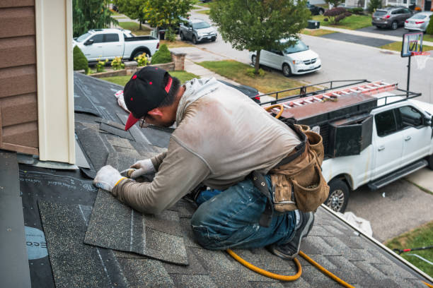 Professional Gutter Repair And Installation technician working in Grampian, PA